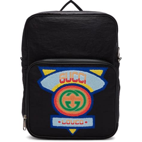 gucci 80s patch backpack|Gucci 80's Patch Backpack .